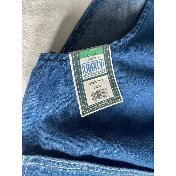 Liberty Men's Stonewashed Denim Bib Overall 38W x 30L, - Picture 2 of 16
